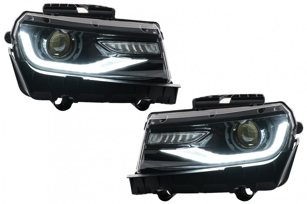 Headlights LED DRL Chevrolet Camaro Mk5 Facelift (2014-2015) Sequential Dynamic Conversion to 2016+ Look