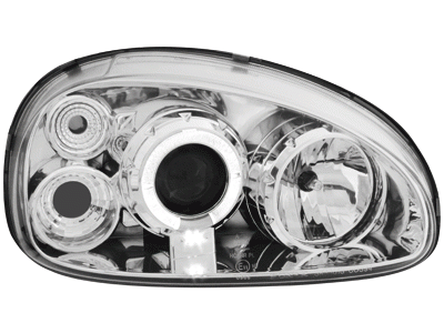 Headlights Opel Corsa B Angel Eyes Chrome