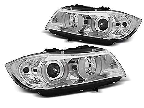 Headlights BMW E90/E91 Angel Eyes U-Type 3D chrome