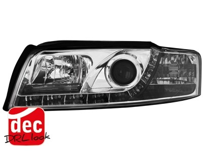 Headlights Audi A4 8E Devil Eyes Dayline Chrome