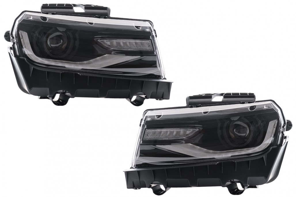 Headlights LED DRL Chevrolet Camaro Mk5 Facelift (2014-2015) Sequential Dynamic Conversion to 2016+ Look