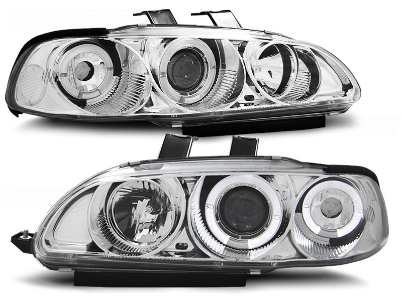 Headlights Honda Civic '92-'95 2/3 door Angel Eyes chrome