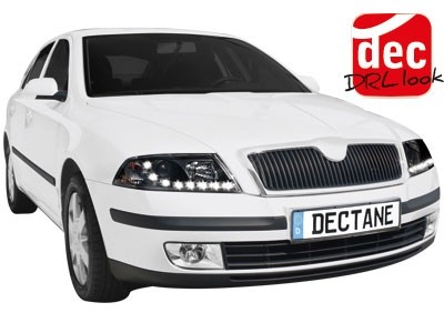 Headlights Skoda Octavia 05-09 Dayline Devil Eyes Chrome