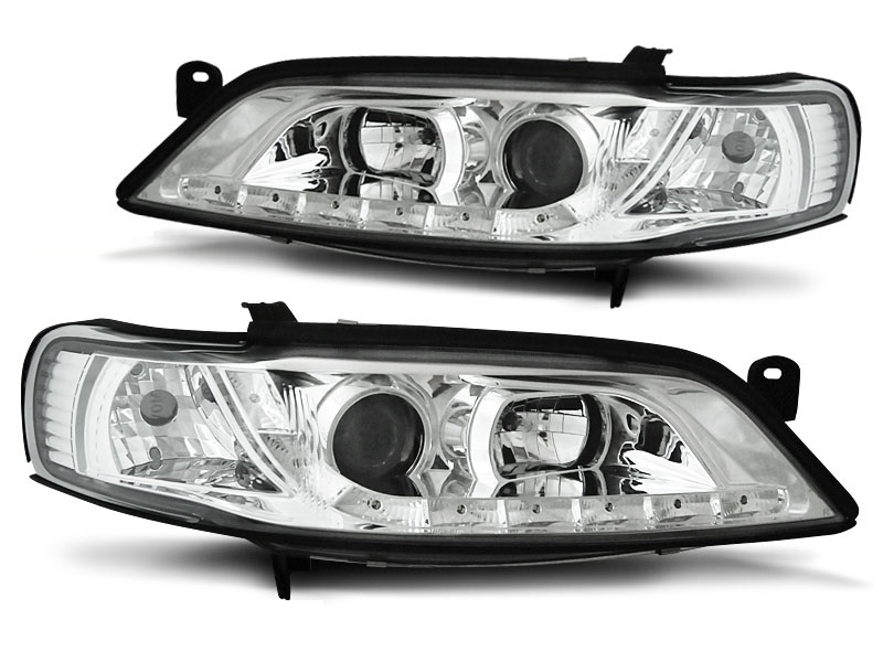 Headlights Opel Vectra B 96-99 LED Devil Eyes DRL look chrome