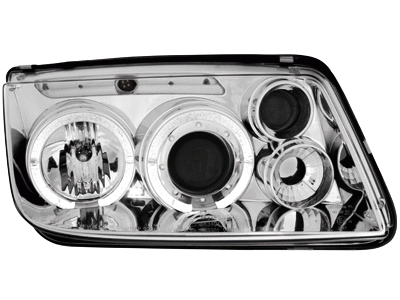 Headlights VW Bora Angel Eyes Chrome