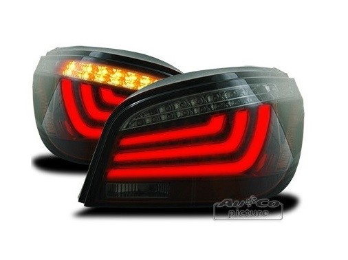 BMW E60 5 Series LED Tube Taillights Red/Smoke