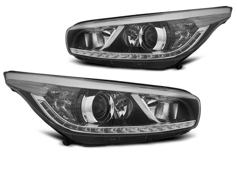 Headlights Kia Ceed 12-18 LED DRL look black