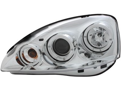 Headlights Opel Corsa C Angel Eyes Chrome