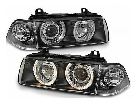 Headlights BMW E36 Sedan/Touring Angel Eyes Chrome