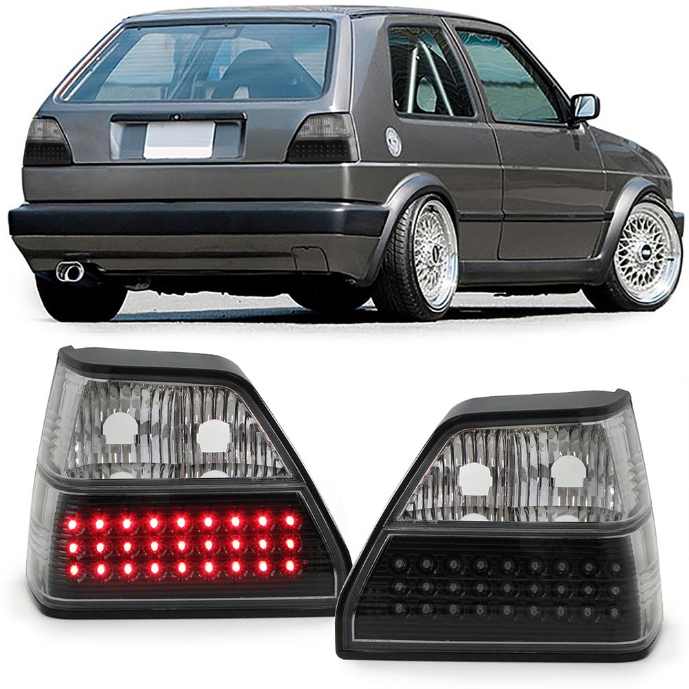 Taillights VW Golf II LED Red/White clear