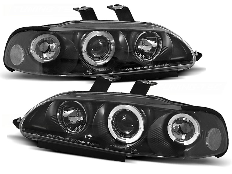 Headlights Honda Civic '92-'95 2/3 door Angel Eyes Black