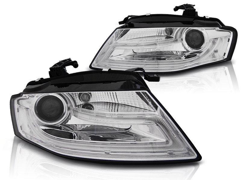 Headlights Audi A4 8K/8E with LED daytime running light 07-11 chrome