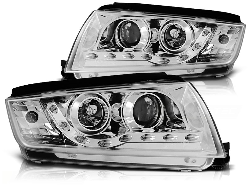 Headlights Skoda Fabia 00-04 Dayline Devil Eyes Chrome
