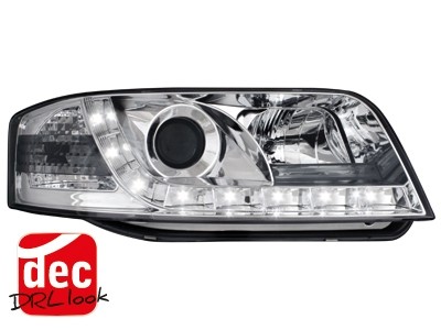 Headlights Audi A6 98-02 Devil Eyes Dayline Chrome