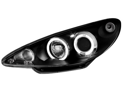 Headlights Peugeot 206 98-02 Angel Eyes Black