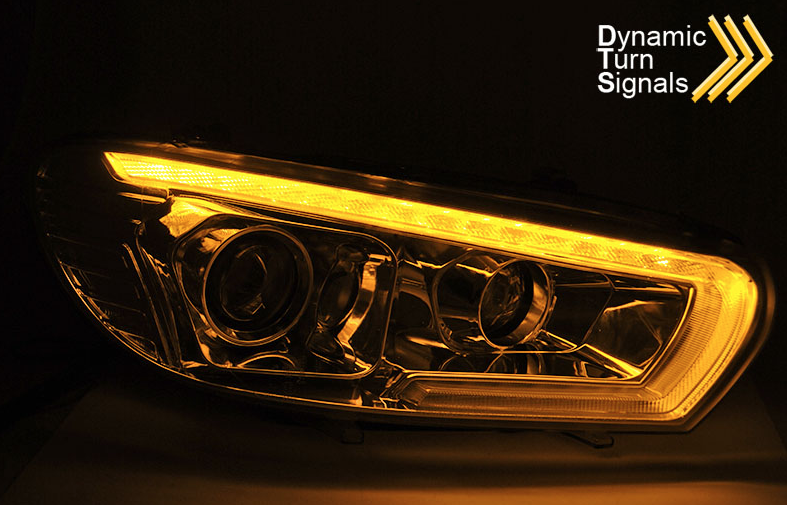 Headlights VW Scirocco lll facelift 08-14 DRL Dynamic LED Zilver Xenon