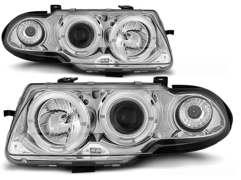 Headlights Opel Astra F Angel Eyes 91-94 Chrome