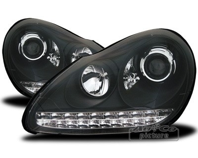 Headlights Porsche Cayenne xenon LED DRL look cayenne black