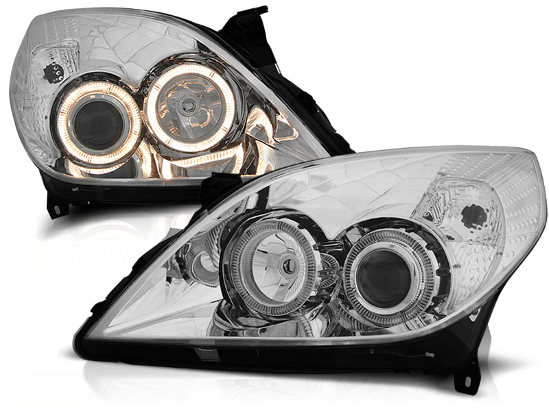 Headlights Opel Vectra C 05-08 Angel Eyes chrome