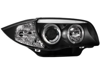Headlights BMW 1 Series E87 Angel Eyes Black