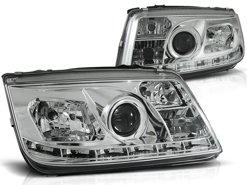 Headlights VW Bora 99-08 Devil Eyes Dlite LED Chrome