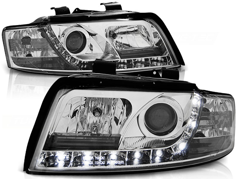 Headlights Audi A4 8E Devil Eyes Dayline Chrome