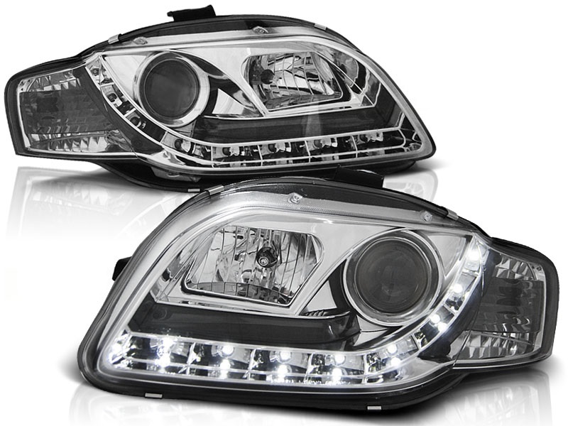 Headlights Audi A4 B7 Devil Eyes Dayline Chrome ELR