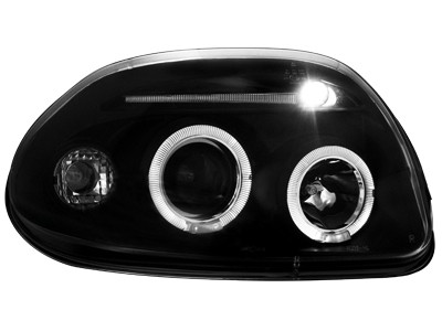 Headlights Angel Eyes Renault Clio B 9.98–5.01 Black