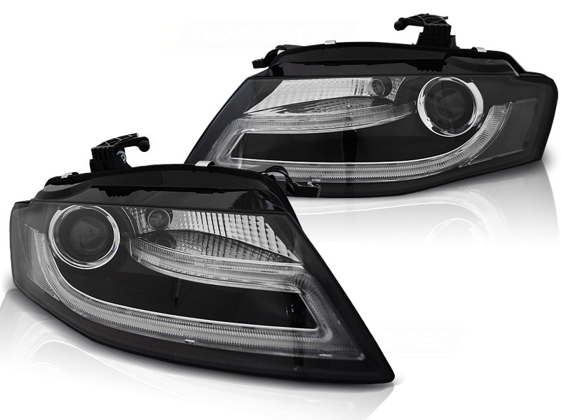 Headlights Audi A4 8K/8E with LED daytime running light 07-11 black