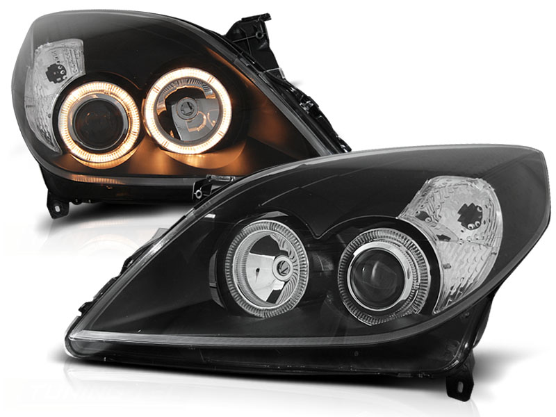 Headlights Opel Vectra C 05-08 Angel Eyes black