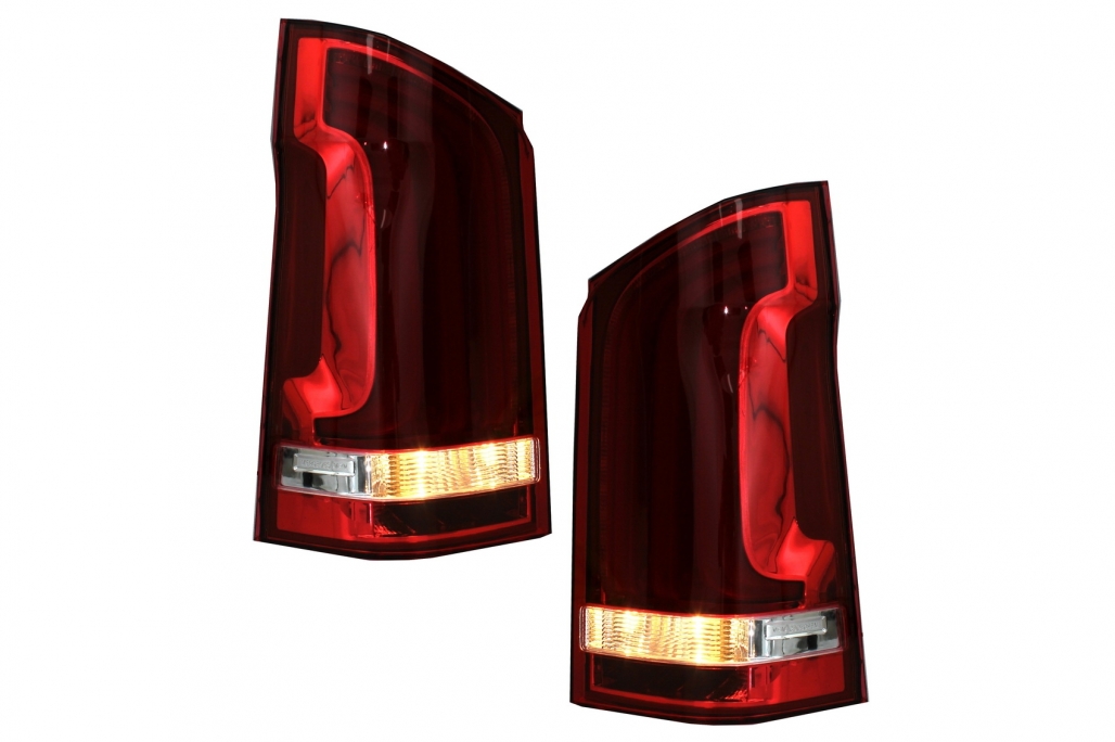 Full LED Taillights Smoke suitable for Mercedes V-Class W447 (2014-2019) Single Rear Door with Dynamic Sequential Turning Lights