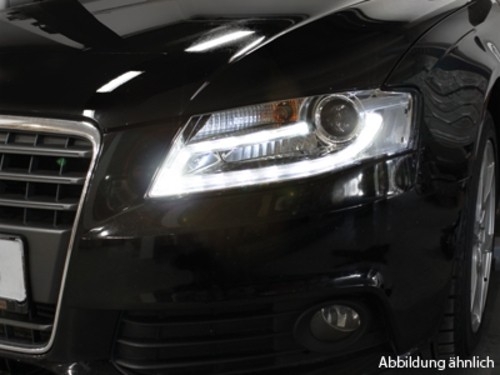 Headlights Audi A4 8K/8E with LED daytime running light 07-11 black
