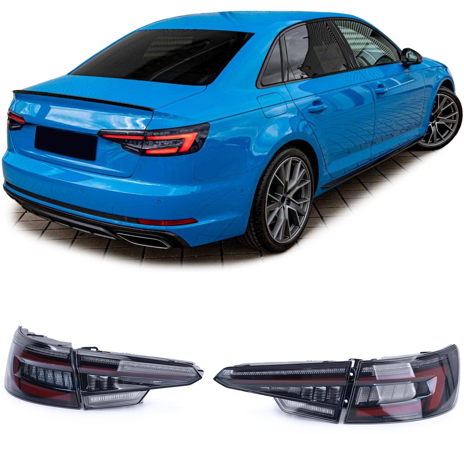 Taillights Audi A4 S4 B9 8W 15-19 Limousine Black Line