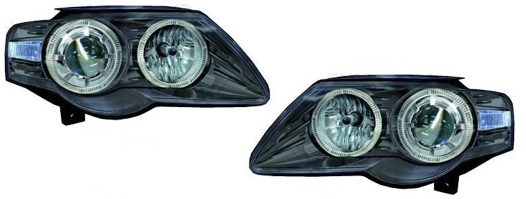 Headlights VW Passat 3C Angel Eyes black