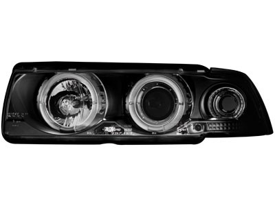 Hauptscheinwerfer BMW E36 coupe Angel Eyes Schwarz