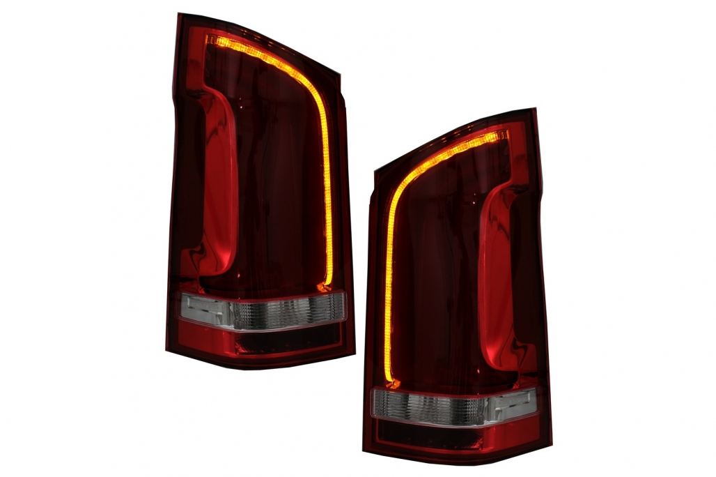 Full LED Taillights Smoke suitable for Mercedes V-Class W447 (2014-2019) Single Rear Door with Dynamic Sequential Turning Lights