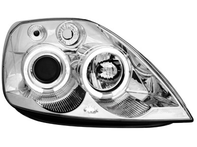 Headlights Ford Fiesta MK6 02-05 Angel Eyes Chrome