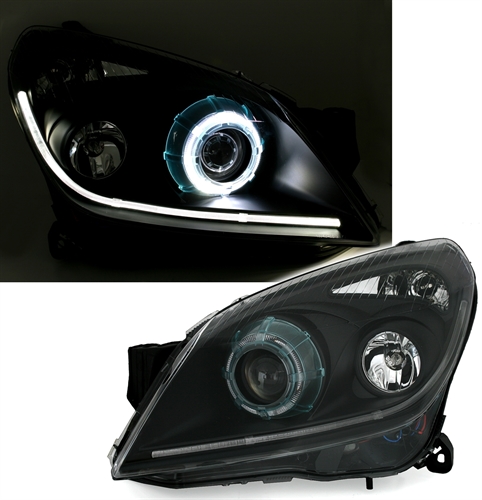 Headlights Opel Astra H Tube Eye black
