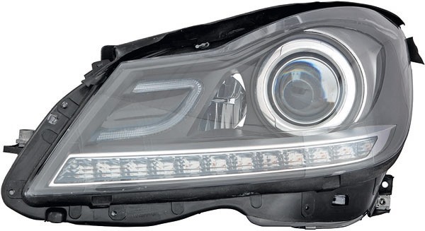 Headlights Mercedes W204 DRL LED Black