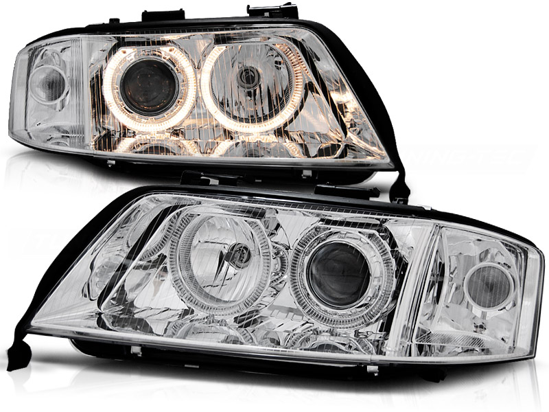 Headlights Audi A6 97-98 Angel Eyes Chrome for Orgineel Xenon