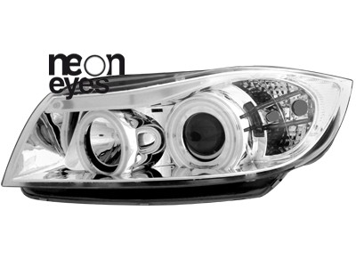 Headlights BMW E90/E91 Angel Eyes Chrome CCFL