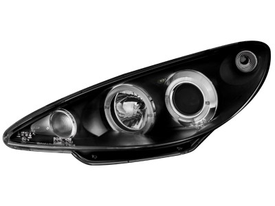 Headlights Peugeot 206 98-02 Angel Eyes Black