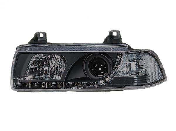 Headlights BMW E36 Coupe DRL look Devil Eyes black