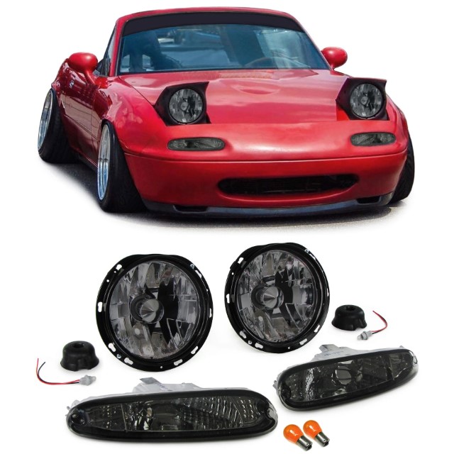 Clear Headlights with Turn Signals Smoke for Mazda MX-5 NA (1990-1998)