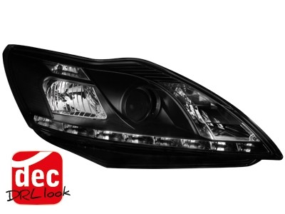 Headlights ford Focus 08-11 Devil Eyes dayline black