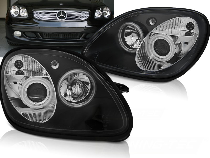 thumbnail image 2 of OEMASSIVE Halo Projector Headlights For Mercedes-Benz R170 SLK (98-04) – Chrome 2 of 3