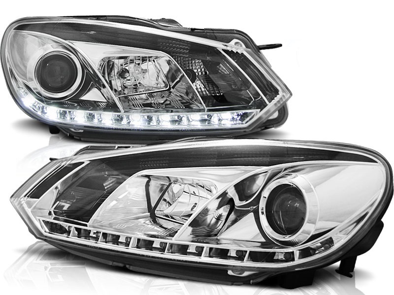 Headlights VW Golf VI 10/08 Devel eyes Dayline chrome