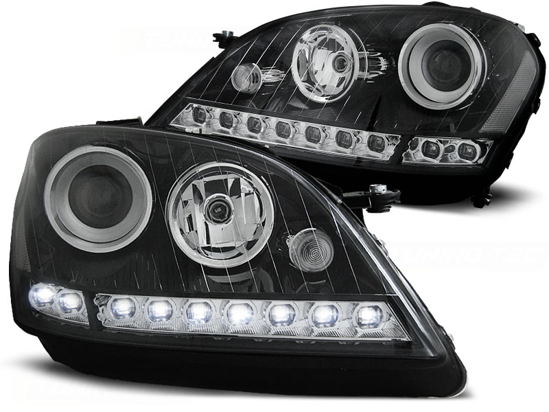 Headlights Mercedes M-class devil eyes dayline black