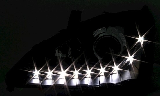 Headlights Ford Focus Angel Eyes 98-01 Black