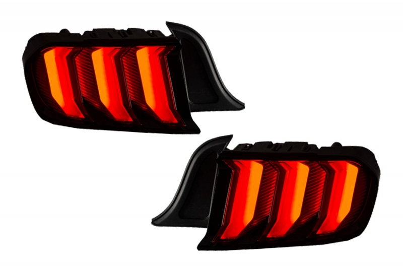 Full LED Taillights suitable for Ford Mustang VI S550 (2015-2022) Black with Dynamic Sequential Turning Lights